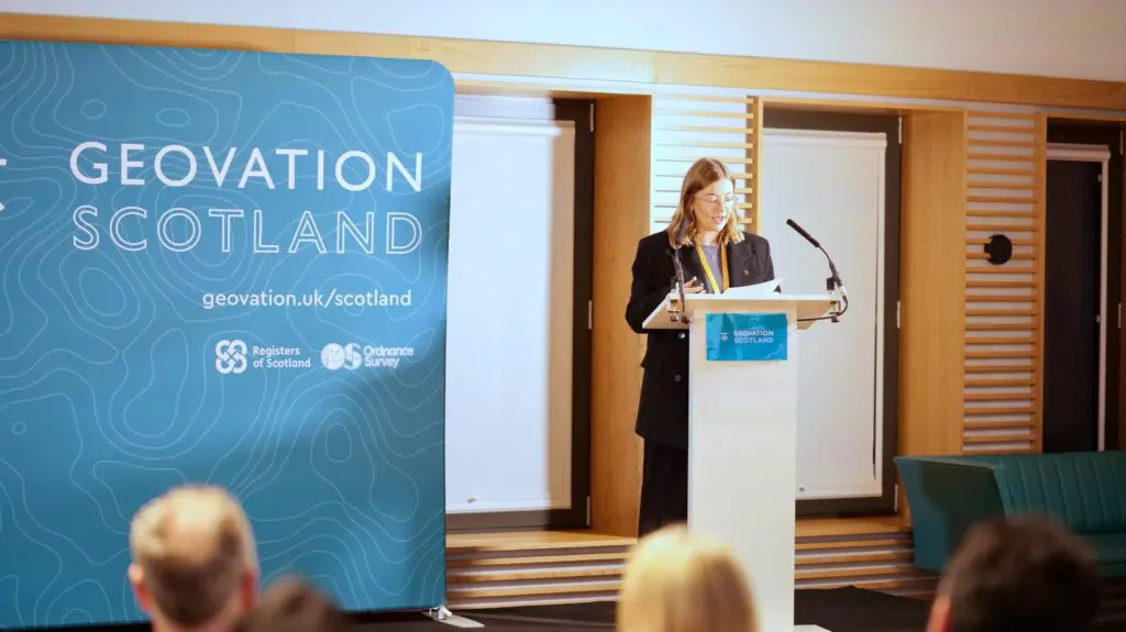 Jess Sibley presenting at the Showcase