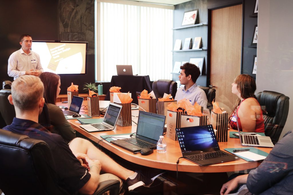 Team in the boardroom